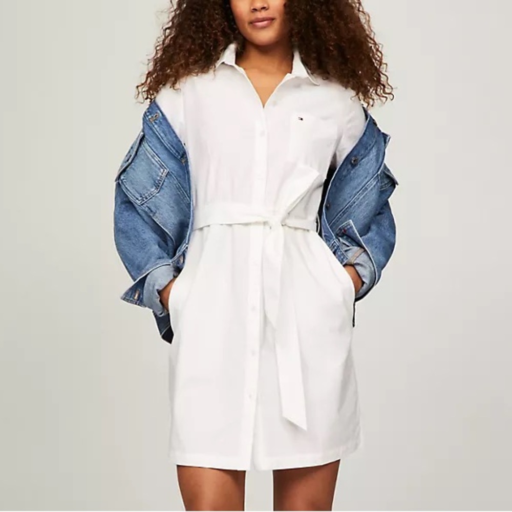NWT Tommy Hilfiger Belted Oxford Shirt Dress (XXS)